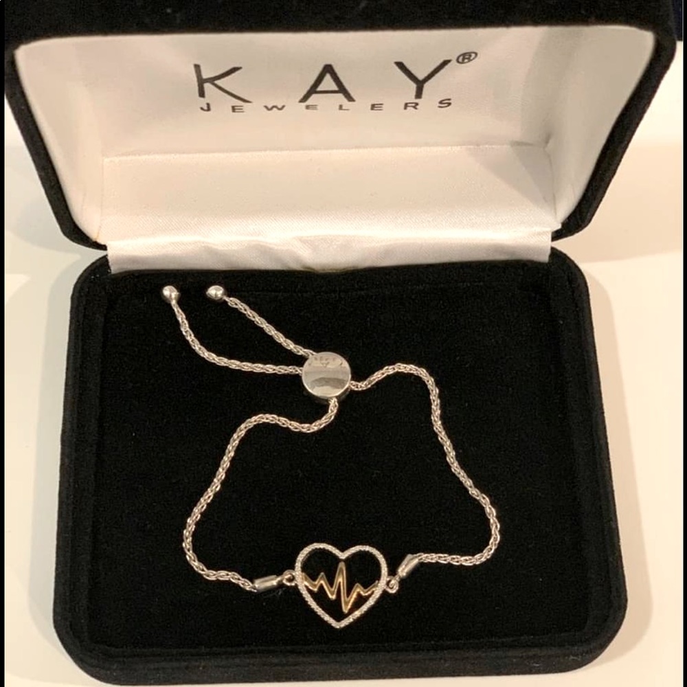 Kay Jewelers Diamond Heartbeat Bolo Bracelet